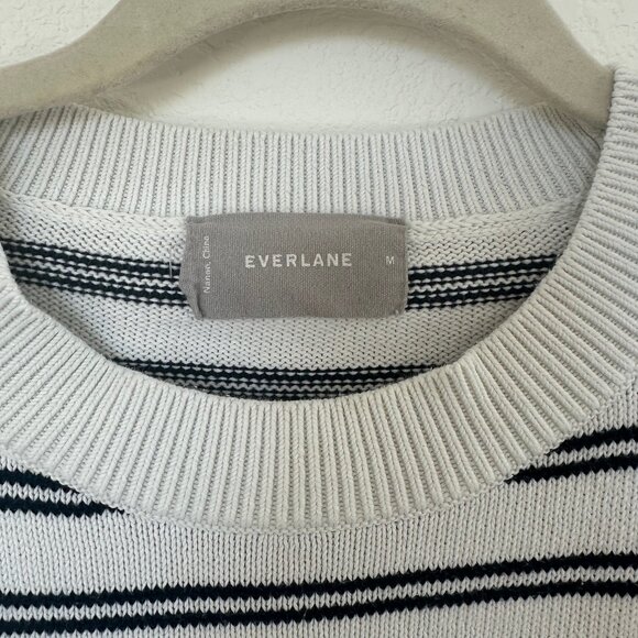 Everlane Striped Cotton Sweater Sz M - Picture 6 of 7